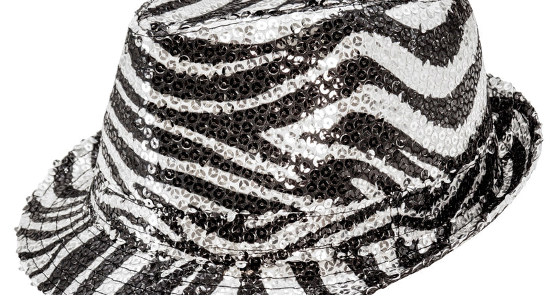 Widmann SRL Fedora pailletten zebra print hoed