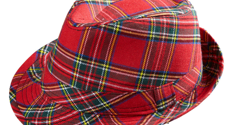 Widmann SRL Fedora Rood Met Tartan Print