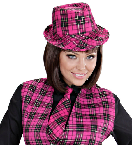 Widmann SRL Fedora Rose Met Tartan Print