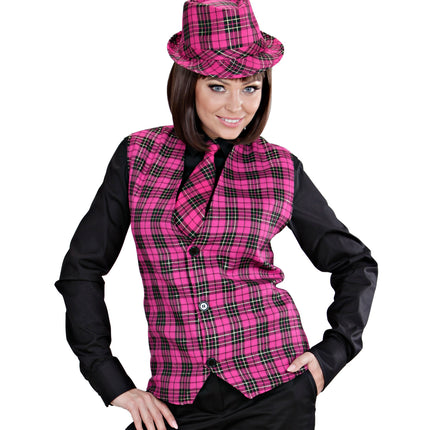 Widmann SRL Fedora Rose Met Tartan Print