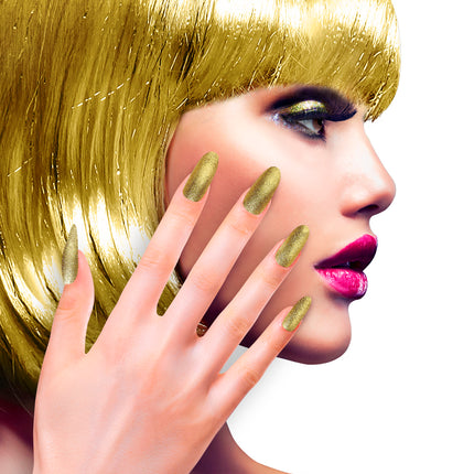 Widmann SRL Fluoriserende opplaknagels goud glitters