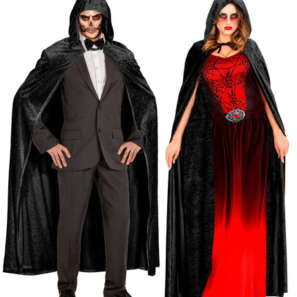 Widmann SRL Fluwelen zwarte cape 150cm luxe