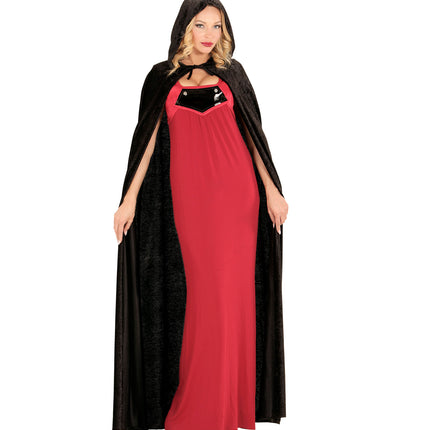 Widmann SRL Fluwelen zwarte cape 150cm luxe