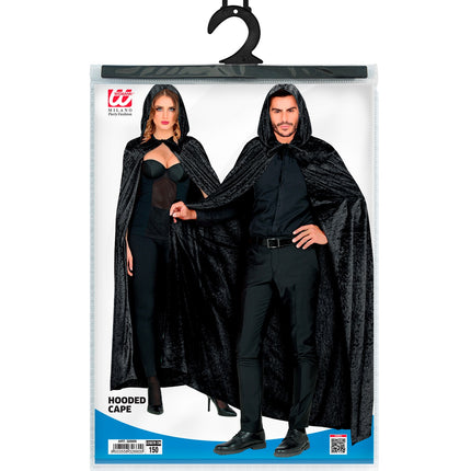 Widmann SRL Fluwelen zwarte cape 150cm luxe