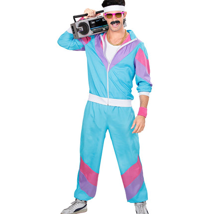 Widmann SRL Fout trainingspak Blauw New kids jaren 80 volwassenen