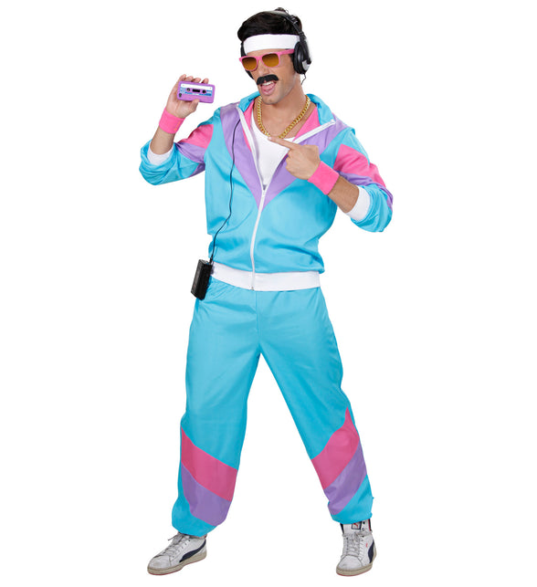 Widmann SRL Fout trainingspak Blauw New kids jaren 80 volwassenen