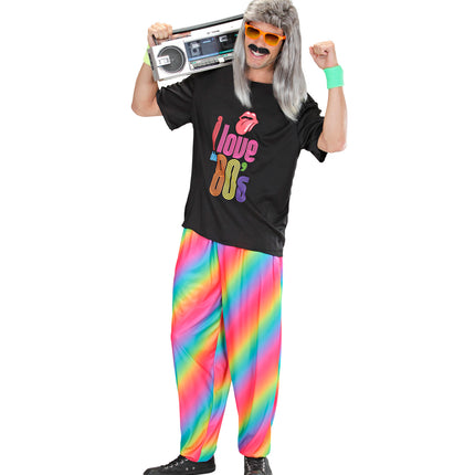 Widmann SRL Foute disco broek regenboog print