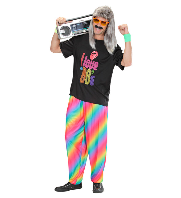 Widmann SRL Foute disco broek regenboog print