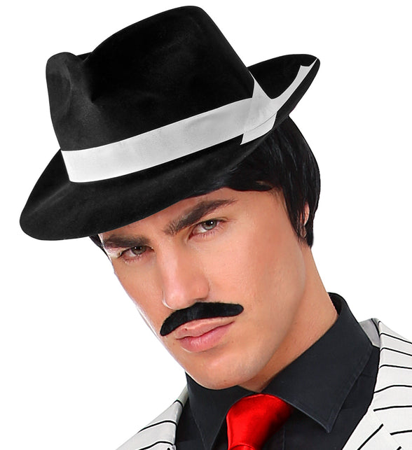 Widmann SRL Gangsterhoed fluweel zwart met band