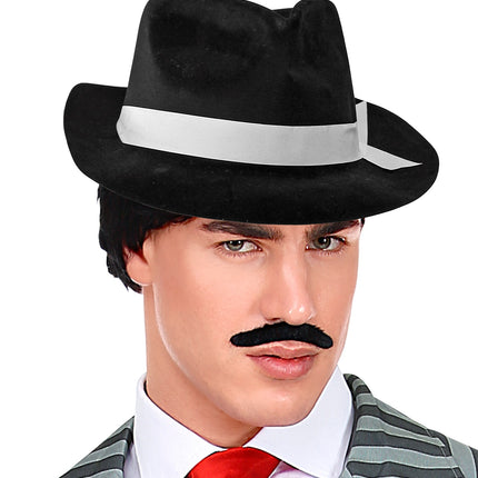 Widmann SRL Gangsterhoed fluweel zwart met band