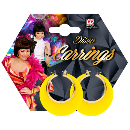 Widmann SRL Geel met gouden disco oorbellen