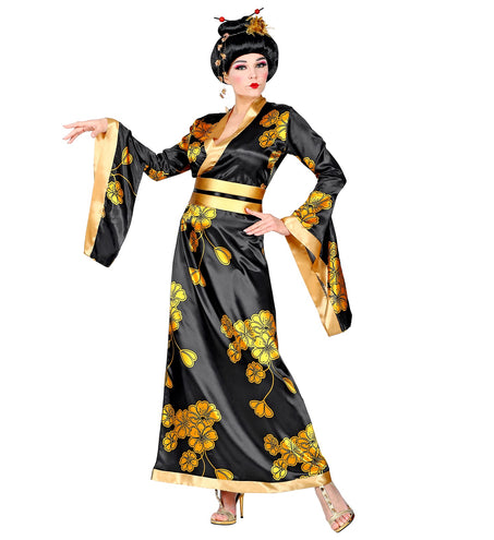 Widmann SRL Geisha jurk gouden bloemen
