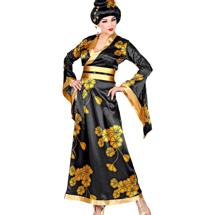 Widmann SRL Geisha jurk gouden bloemen