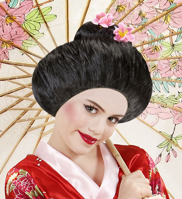 Widmann SRL Geisha pruik kind voor Japanse kleding