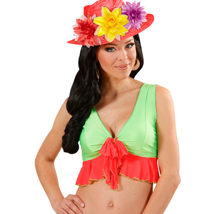 Widmann SRL Gele bloemen haarclip met glitters