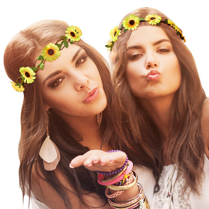 Widmann SRL Gele bloemen hoofdbandjes