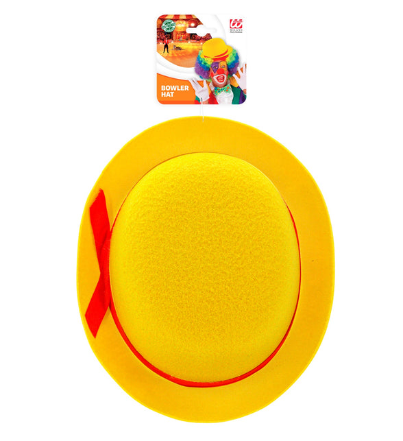 Widmann SRL Gele clownshoed met rode band