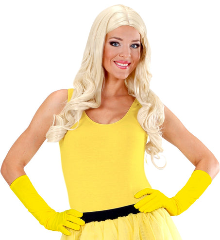 Widmann SRL Gele handschoenen neon lang