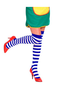 Widmann SRL Gestreepte kniekousen blauw wit