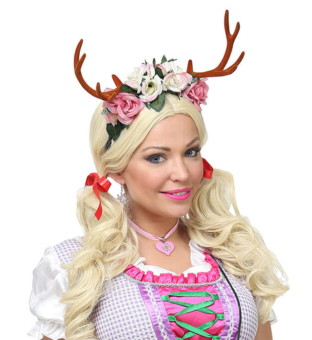 Widmann SRL Gewei met bloemen diadeem