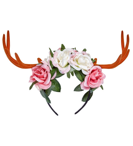 Widmann SRL Gewei met bloemen diadeem