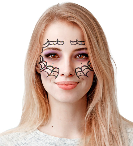 Widmann SRL Gezicht sticker festival spin glitter