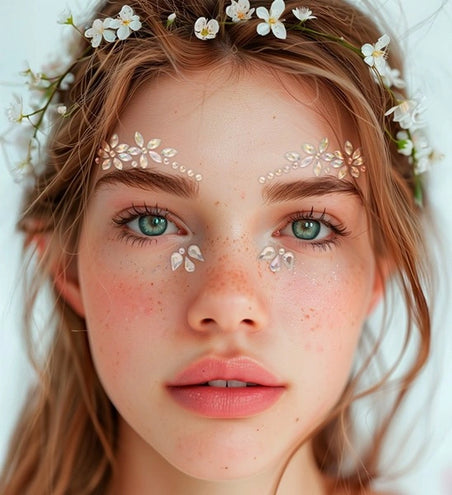 Widmann SRL Gezichtsdecoratie bloemen Finn