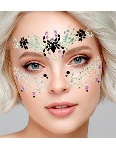 Widmann SRL Gezichtsdecoratie spinnenweb en spin Emma