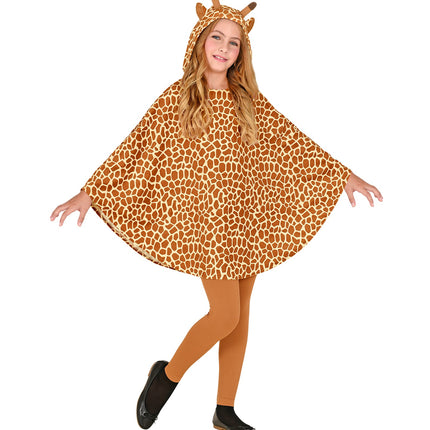 Widmann SRL Giraffen poncho met muts kinderen