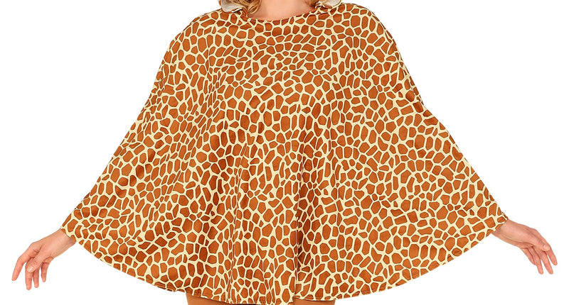 Widmann SRL Giraffen poncho met muts volwassenen
