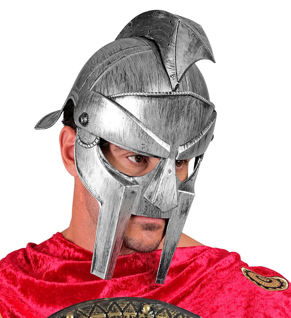 Widmann SRL Gladiator helm volwassenen zilver/grijs