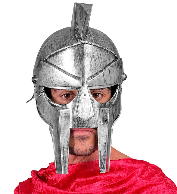Widmann SRL Gladiator helm volwassenen zilver/grijs