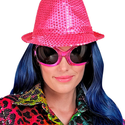 Widmann SRL Gleufhoedje pailletten roze