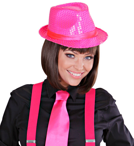 Widmann SRL Gleufhoedje pailletten roze