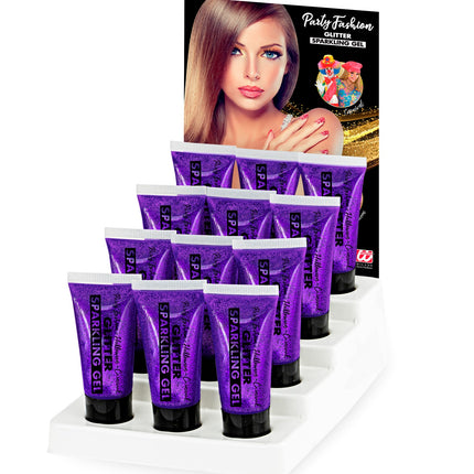 Widmann SRL Glitter gel Paars 25ML