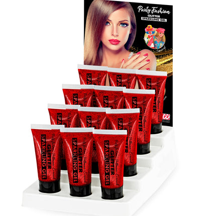 Widmann SRL Glitter gel Rood 25ML