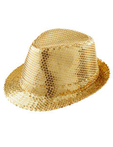 Widmann SRL Glitter gleufhoed goud pailletten