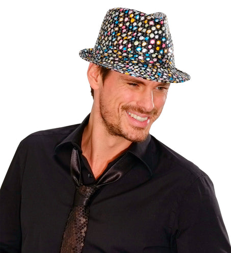Widmann SRL Glitter gleufhoed met gekleurde pailletten