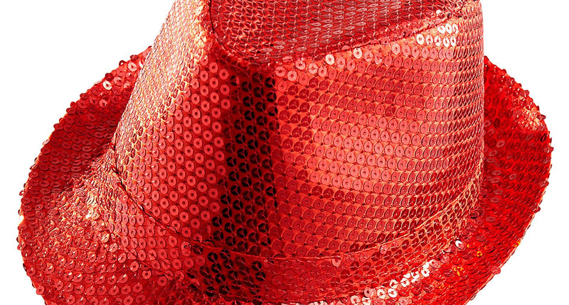 Widmann SRL Glitter gleufhoed rood pailletten