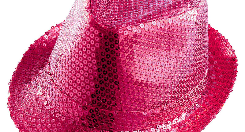Widmann SRL Glitter gleufhoed roze pailletten