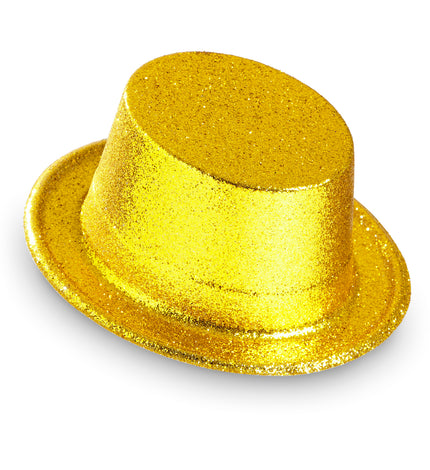Widmann SRL Glitter hoge hoed goud