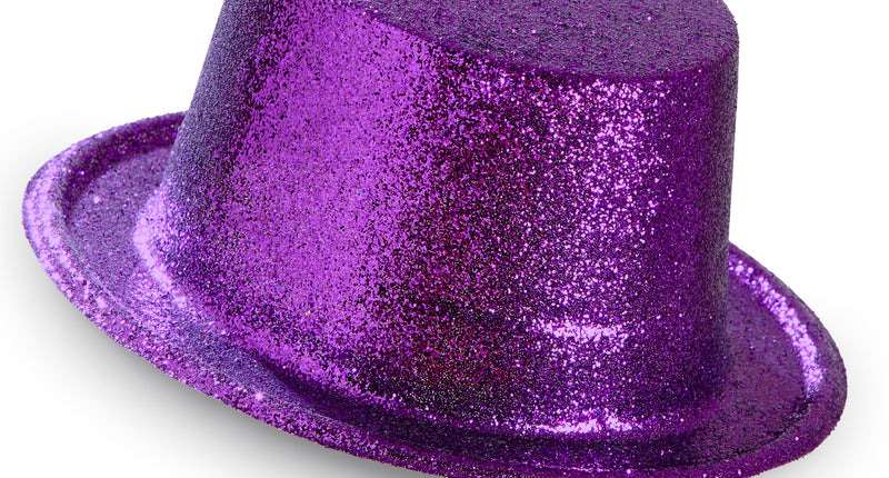 Widmann SRL Glitter Hoge Hoed, Paars