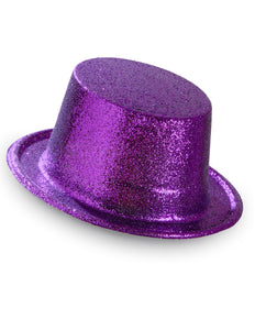 Widmann SRL Glitter Hoge Hoed, Paars