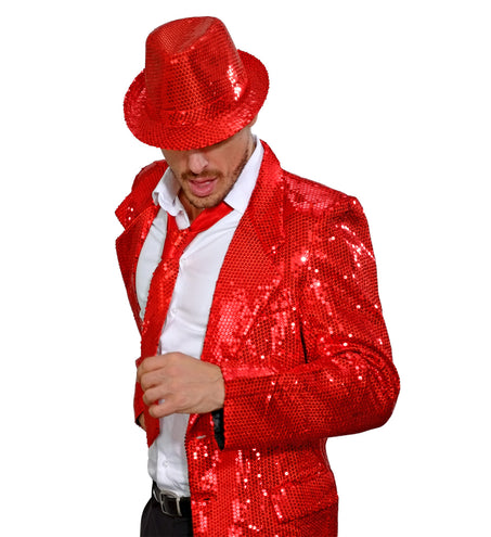 Widmann SRL Glitter stropdas rood pailletten