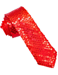 Widmann SRL Glitter stropdas rood pailletten