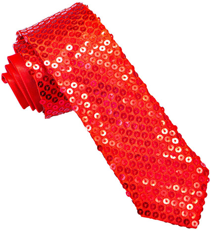 Widmann SRL Glitter stropdas rood pailletten