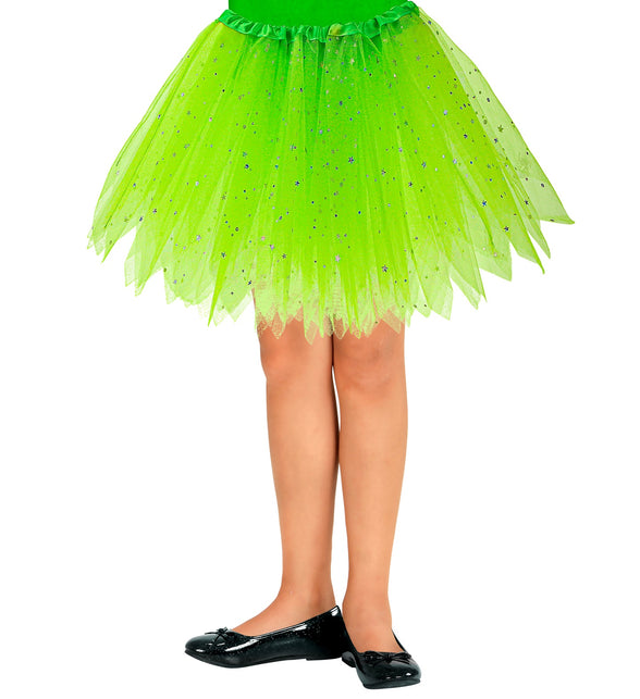 Widmann SRL Glitter tutu rok groen kinderen