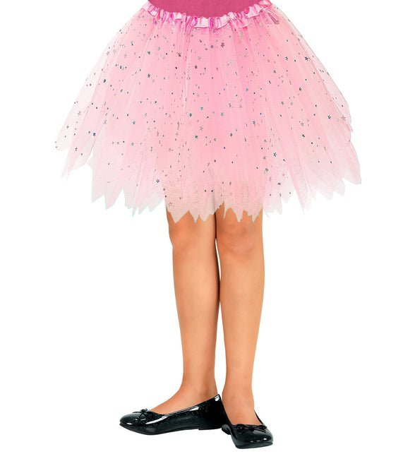 Widmann SRL Glitter tutu rok kort lichtroze kinderen