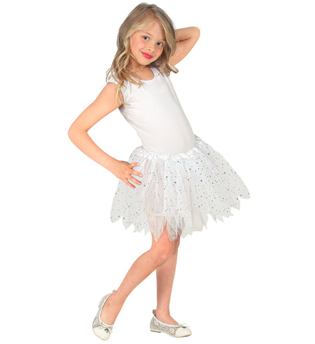 Widmann SRL Glitter tutu rok kort wit kinderen