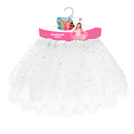 Widmann SRL Glitter tutu rok kort wit kinderen